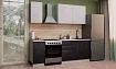 Модульная кухня Бруклин МДФ 1.6м (бетон белый/бетон черный), Белый