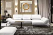 Кожаный диван с оттоманкой Рузвельт, Бежевый