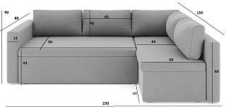 Угловой диван Мансберг Дельфин Бежевый