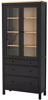 Шкаф-витрина с 3 ящиками HEMNES