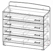 Комод Ника 441 BMS Красный 
