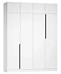 Шкаф распашной Рондело виз 4-дверный с антресолью без зеркал 2.0 м, Белый