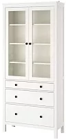 Шкаф-витрина с 3 ящиками HEMNES