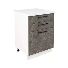Шкаф нижний с ящиками ШН3Я 600 Нувель (бетон коричневый) 