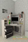 Компьютерный стол угловой Мебелеф-44 Красный 