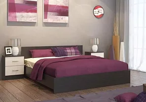 Двуспальная кровать Ронда КР-160 с матрасом Divano Classic 160 Зависимые пружины (Bonnelle) дизайн 1 Кровати без механизма 